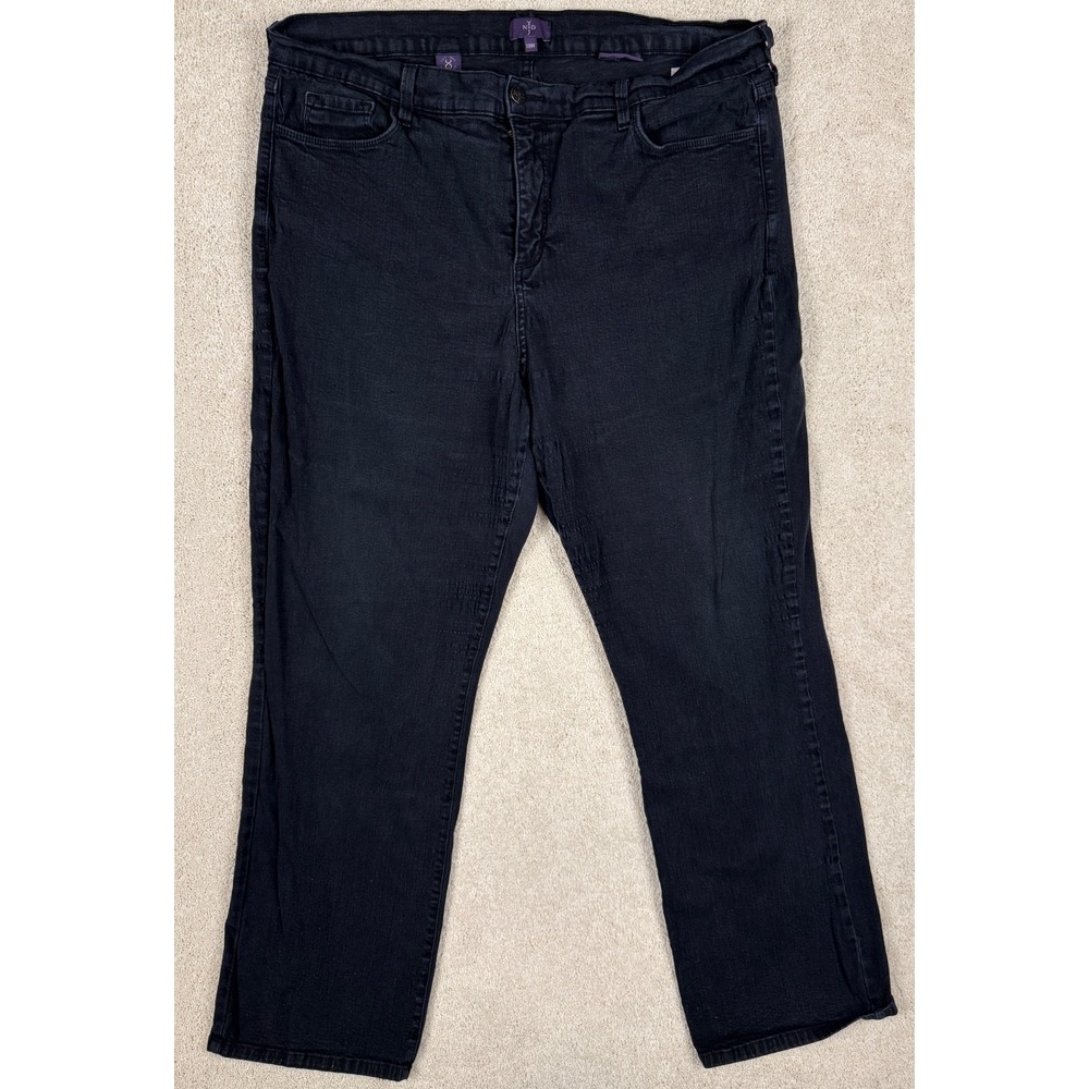NYDJ Lift Tuck Technology Women's Size 18W Black Stretch Straight Jeans #1436